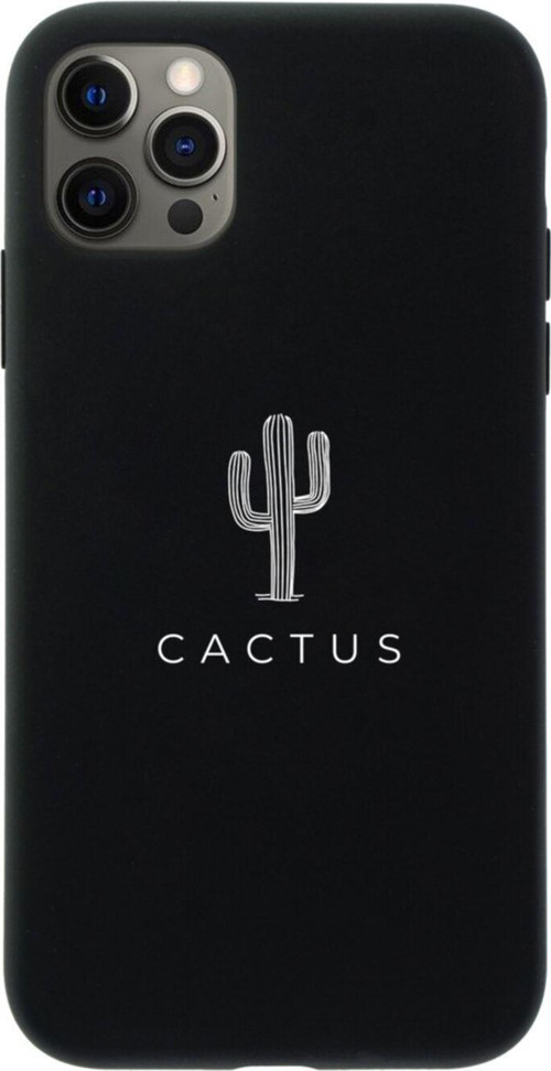 Iphone 12 Pro Max Cactus Tasarımlı Siyah Telefon Kılıfı