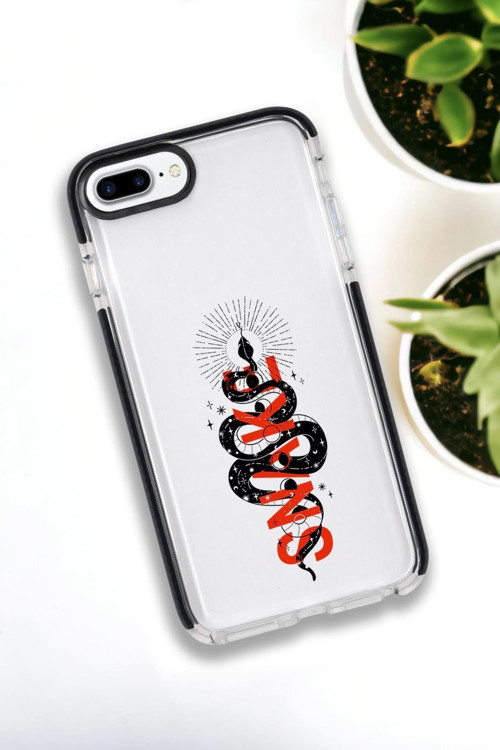 İphone 8 Plus - 7 Plus Uyumlu Snake Desenli Premium Silikonlu Lansman Telefon Kılıfı