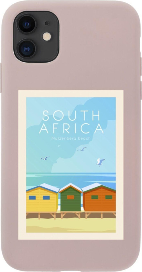 Iphone 11 South Africa Tasarımlı Pembe Telefon Kılıfı