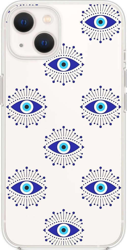 İphone 14 Plus Uyumlu Mystic Aura Desenli Premium Şeffaf Silikon Kılıf