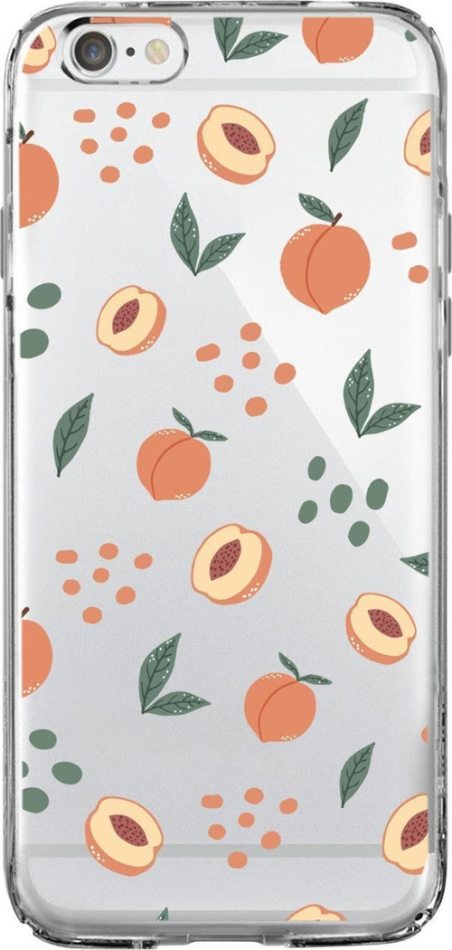 İphone 6S Uyumlu Şeftali Pattern Premium Şeffaf Silikon Kılıf