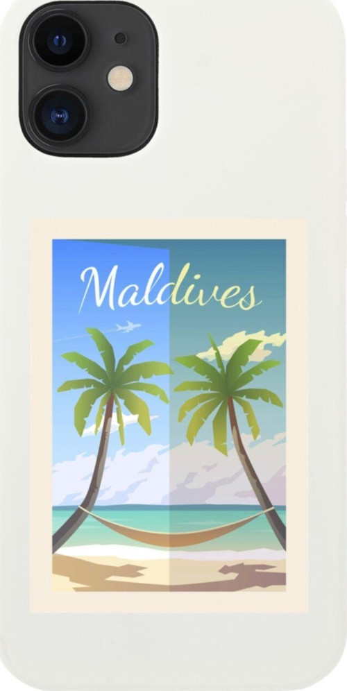 İphone 12 Maldives Tasarımlı Beyaz Telefon Kılıfı