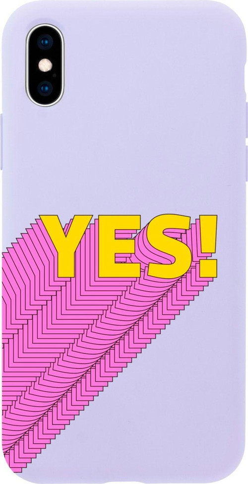İphone Xs Yes Tasarımlı Lila Telefon Kılıfı