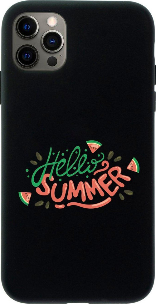 Iphone 12 Pro Max Hello Summer Tasarımlı Siyah Telefon Kılıfı