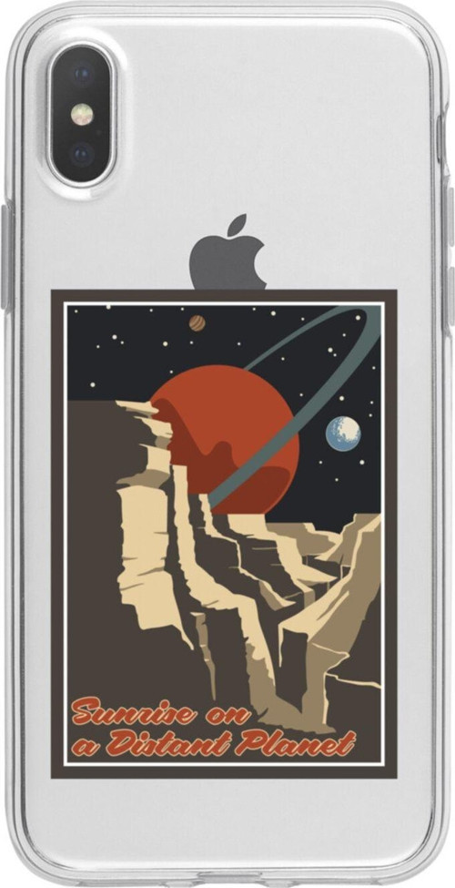 İphone X Sunrise On Planet Tasarımlı Şeffaf Telefon Kılıfı