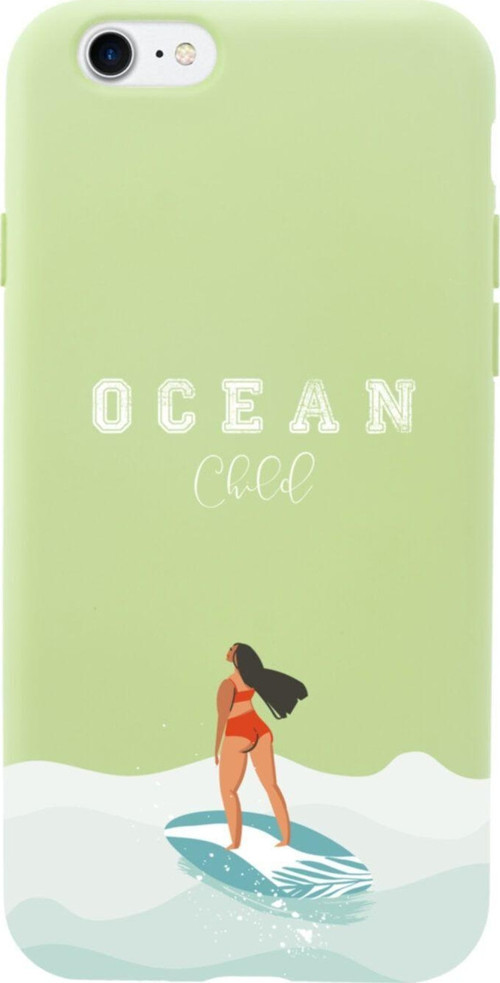 İphone Se Ocean Child Tasarımlı Yeşil Telefon Kılıfı