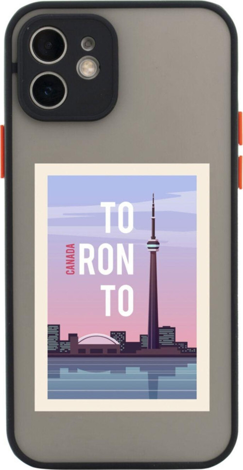 Iphone 11 Uyumlu Lüx Kamera Lens Korumalı Canada Toronto Siyah Telefon Kılıfı