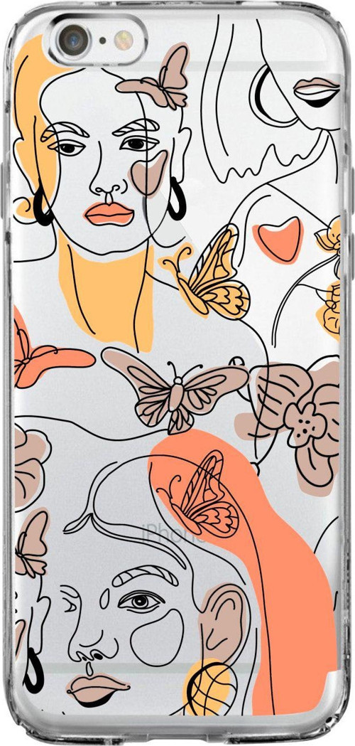 İphone 6 Plus Women Line Style Lens Korumalı Şeffaf Telefon Kılıfı
