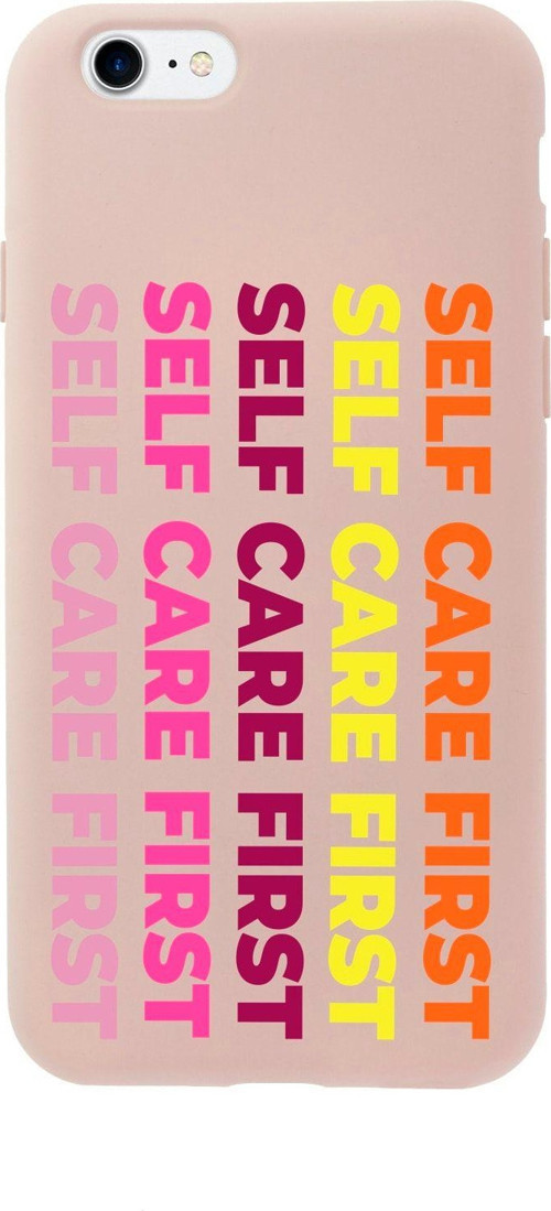 İphone Se Self Care Fırst Tasarımlı Pembe Telefon Kılıfı
