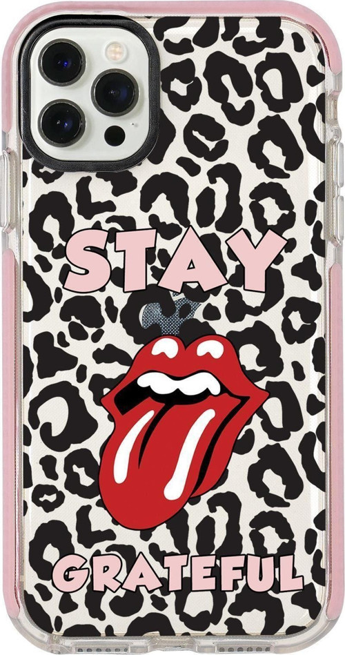 Iphone 12 Pro Max Stay Grateful Desenli Candy Bumper Silikonlu Telefon Kılıfı