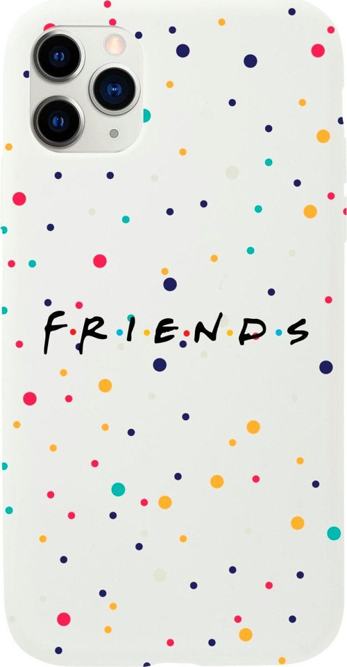 Iphone 11 Pro Max Friends Tasarımlı Beyaz Telefon Kılıfı