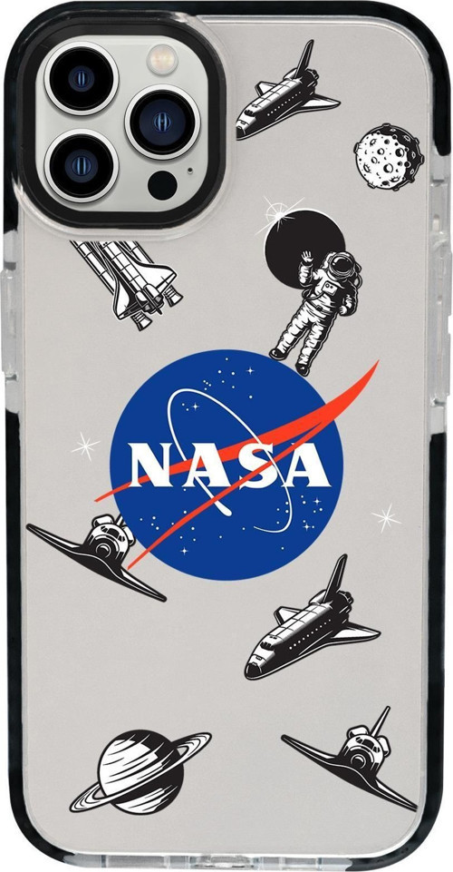 İphone 15 Pro Max Uyumlu Nasa Desenli Candy Bumper Darbe Emci Silikonlu Telefon Kılıfı