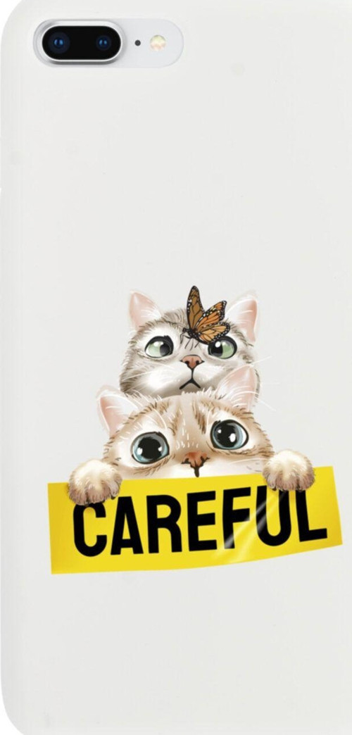 İphone 7 Plus Careful Tasarımlı Beyaz Telefon Kılıfı