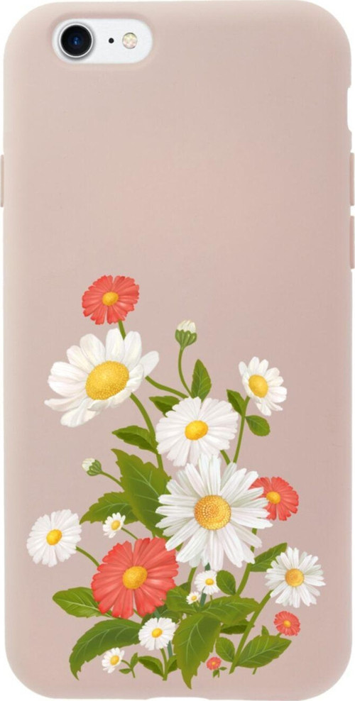 İphone 8 Daisy Tasarımlı Pembe Telefon Kılıfı