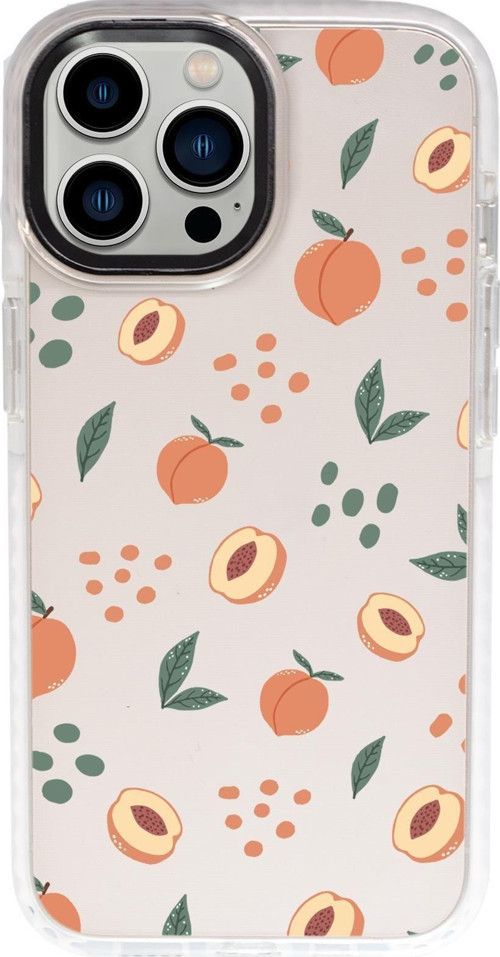 İphone 15 Pro Uyumlu Şeftali Pattern Candy Bumper Silikonlu Telefon Kılıfı