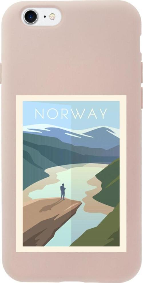 İphone 8 Norway Tasarımlı Pembe Telefon Kılıfı