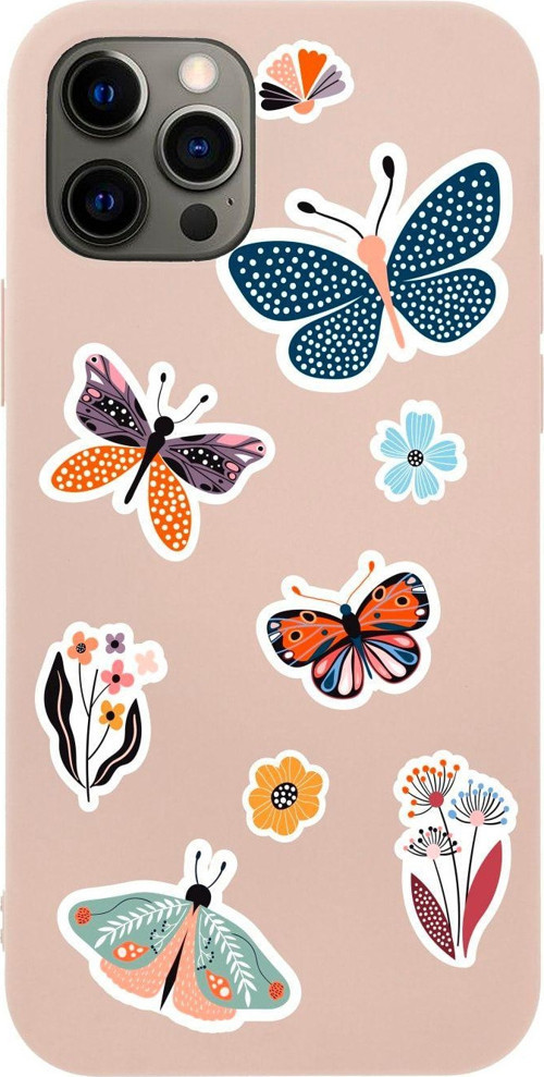 Iphone 12 Pro Butterfly Valley Tasarımlı Pembe Telefon Kılıfı
