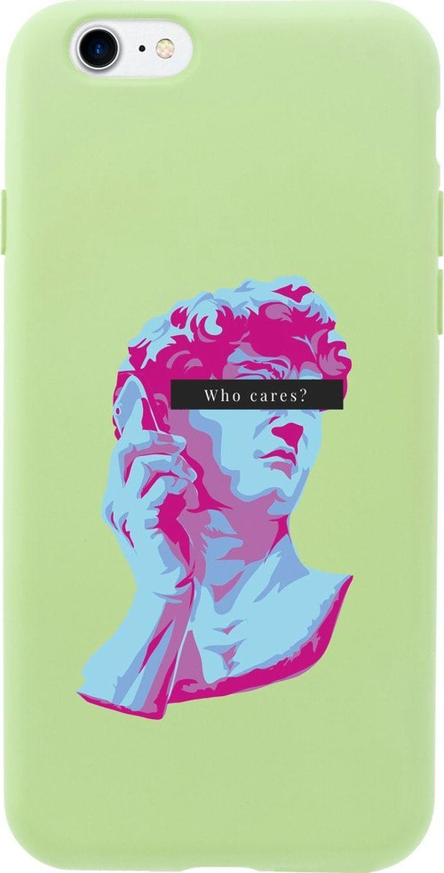 İphone 7 Who Cares Tasarımlı Yeşil Telefon Kılıfı