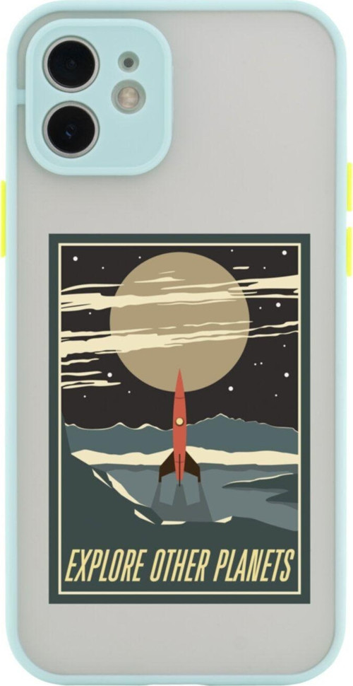 Iphone 11 Lüx Kamera Lens Korumalı Explore Other Planets Su Yeşili Telefon Kılıfı