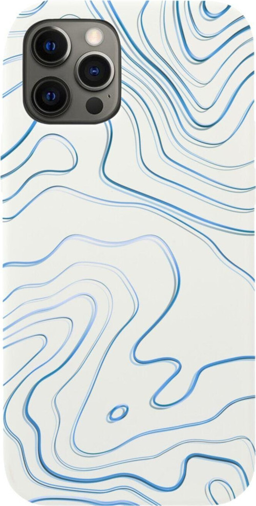 Iphone 12 Pro Blue Art Tasarımlı Beyaz Telefon Kılıfı