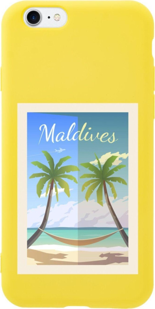İphone 8 Maldives Tasarımlı Sarı Telefon Kılıfı