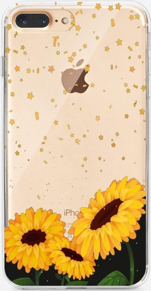 Papatya Tasarımlı İphone 7 Plus Şeffaf Telefon Kılıfı
