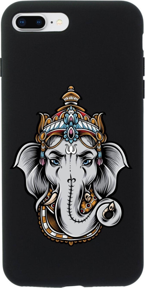 İphone 7 Plus Fil Tasarımlı Siyah Telefon Kılıfı