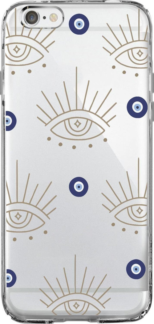 İphone 6 Uyumlu Evil Eye Desenli Premium Şeffaf Silikon Kılıf