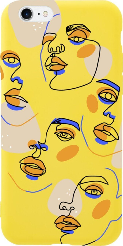 İphone 8 Surreal Face Tasarımlı Sarı Telefon Kılıfı