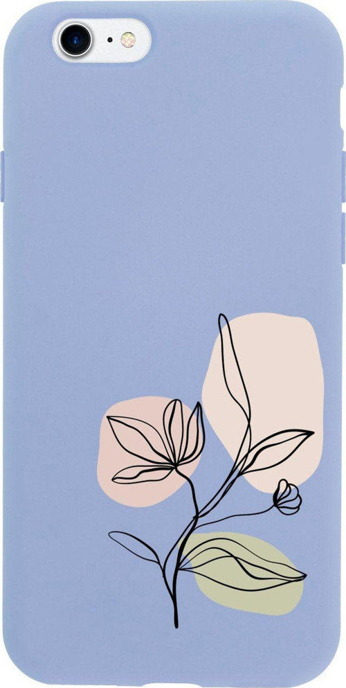 İphone Se Art Pink Flower Tasarımlı Lila Telefon Kılıfı