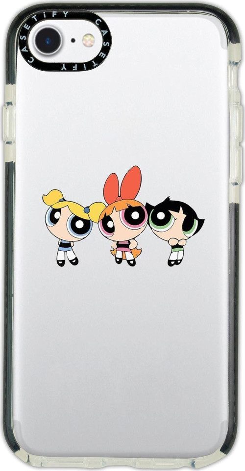 İphone 8 Casetify Powepuff Girls Desenli Anti Shock Premium Silikonlu Siyah Kenar Detaylı Telefon Kı