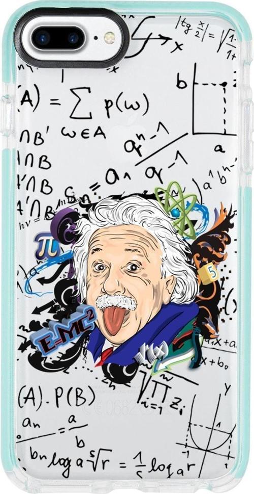 İphone 8 Plus Einstein In Formula Desenli Candy Bumper Silikonlu Telefon Kılıfı