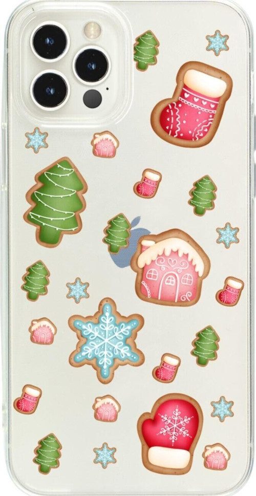 İphone 15 Pro Christmas Tasarımlı Şeffaf Telefon Kılıfı