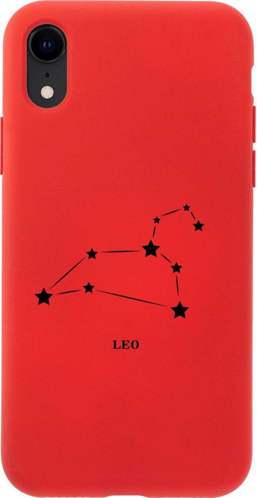 İphone Xr Aslan Yıldız Tasarımlı Kırmızı Telefon Kılıfı