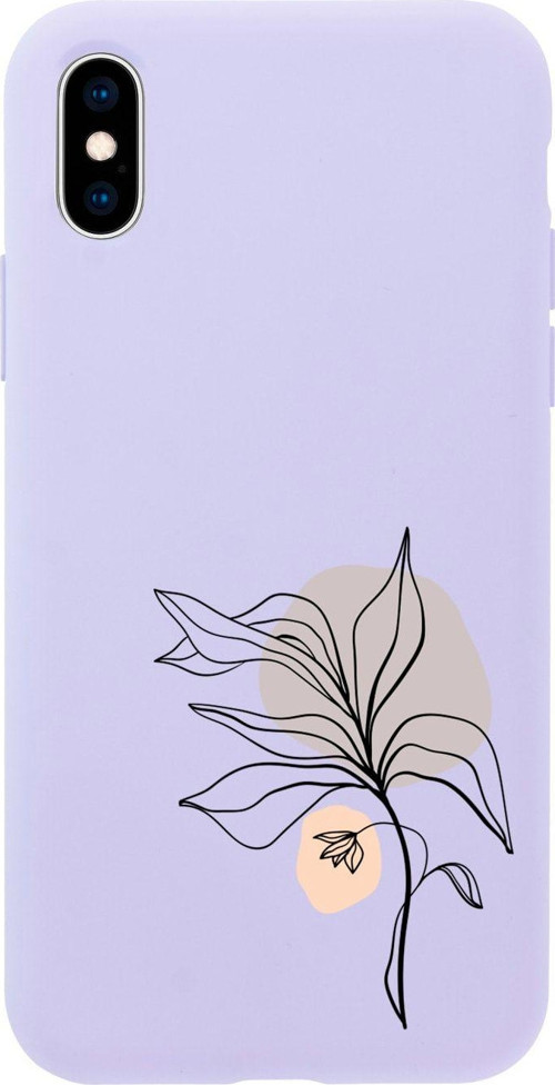 İphone Xs Flowers 3 Tasarımlı Lila Uyumlu Telefon Kılıfı