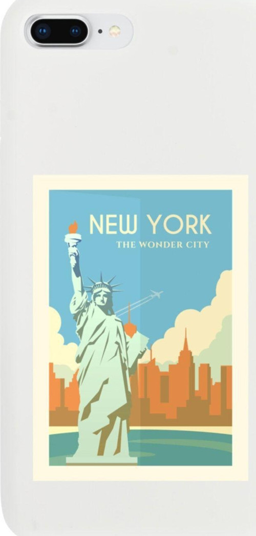 İphone 7 Plus New York Tasarımlı Beyaz Telefon Kılıfı