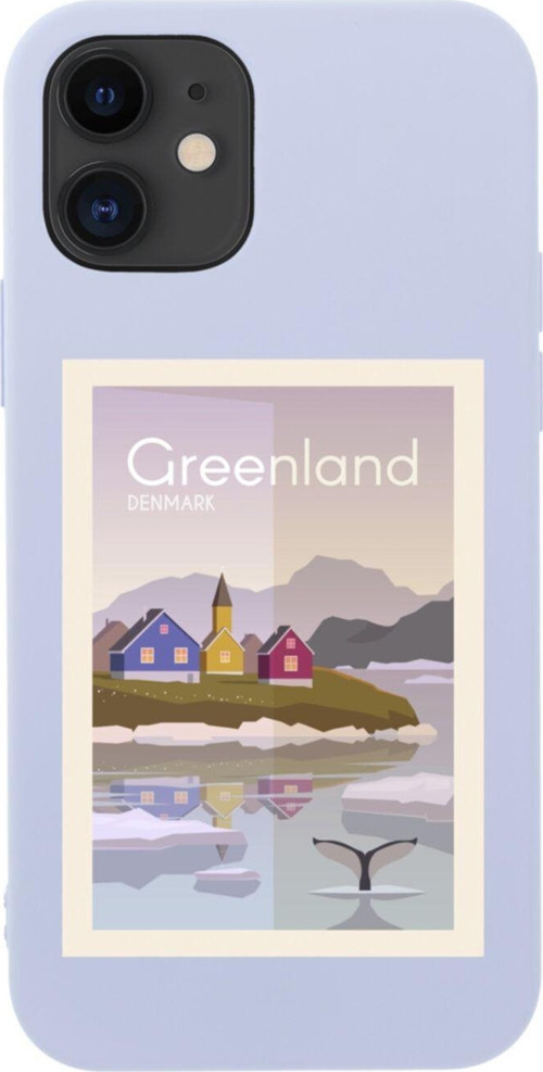 İphone 12 Denmark Greenland Tasarımlı Lila Telefon Kılıfı