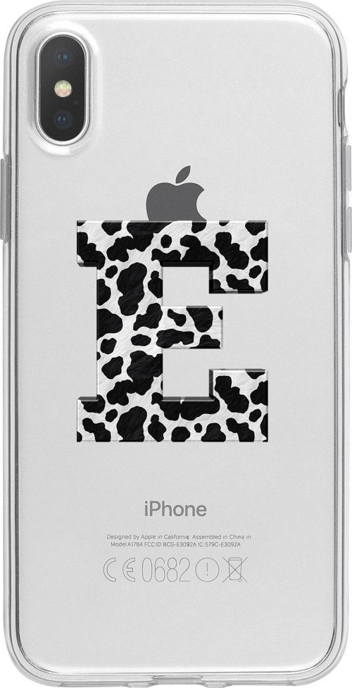 İphone Xs Max E Harfi Desenli Şeffaf Telefon Kılıfı