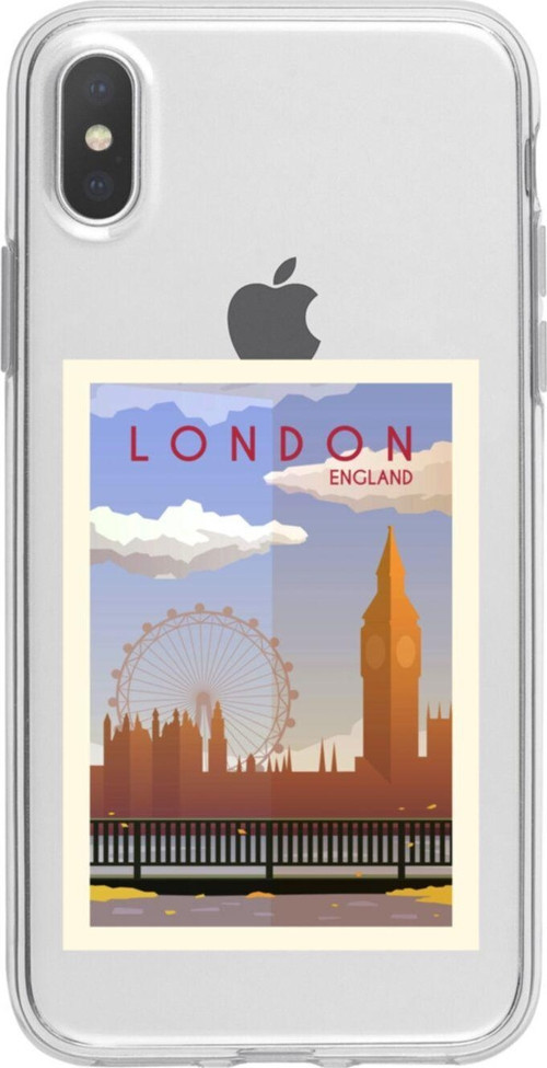 İphone Xs London England Şeffaf Telefon Kılıfı