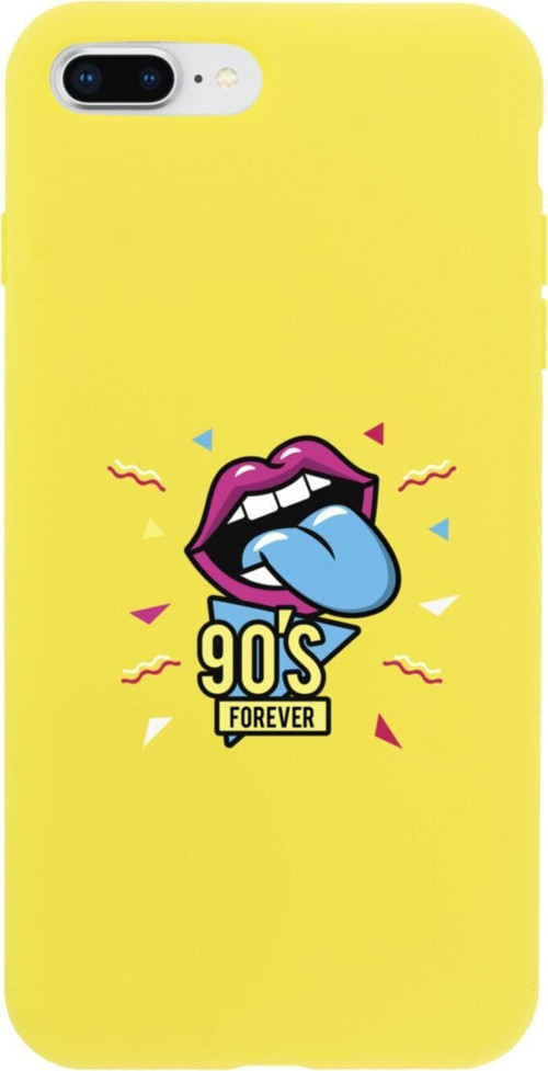 İphone 7 Plus 90'S Forever Tasarımlı Sarı Telefon Kılıfı