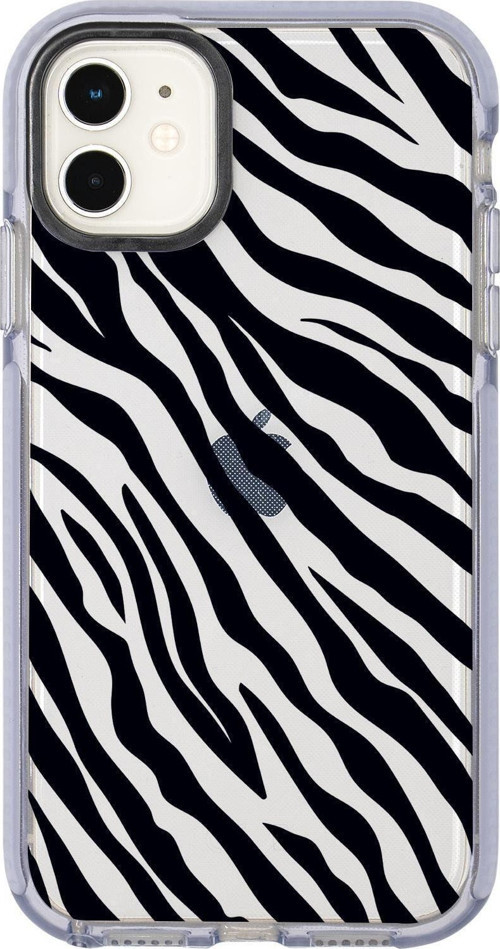 İphone 12 Zebra Pattern Candy Bumper Silikonlu Telefon Kılıfı