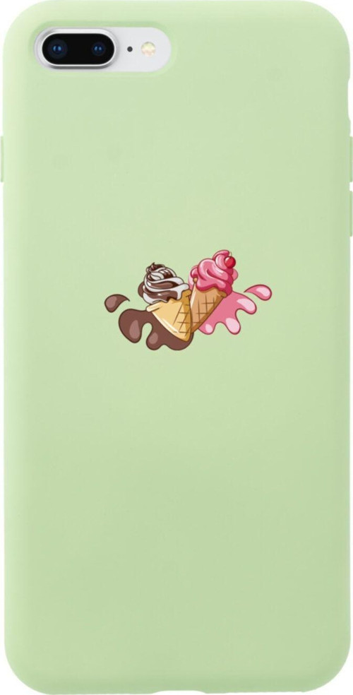 İphone 7 Plus Ice Cream Tasarımlı Yeşil Telefon Kılıfı