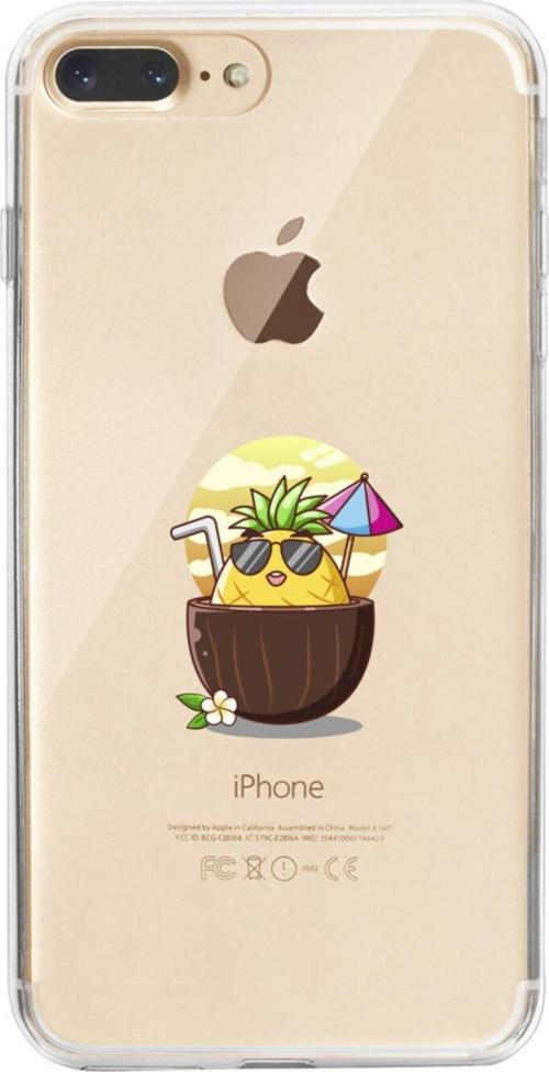 İphone 8 Plus Güneşlenen Ananas Şeffaf Telefon Kılıfı