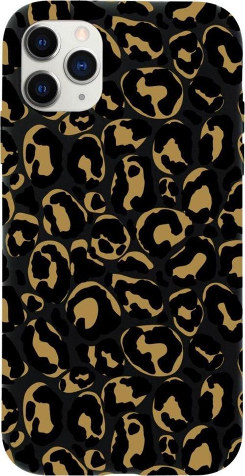 Iphone 11 Pro Leopar Tasarımlı Siyah Telefon Kılıfı