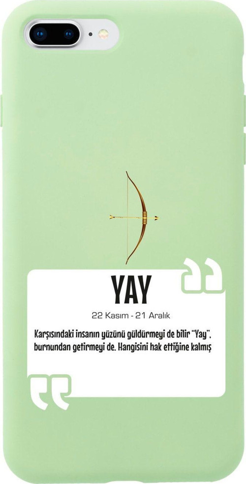 İphone 7 Plus Yay Burcu Tasarımlı Yeşil Telefon Kılıfı