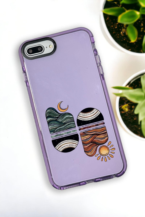İphone 8 Plus Uyumlu Sunset Wave Desenli Color Impact Silikonlu Telefon Kılıfı