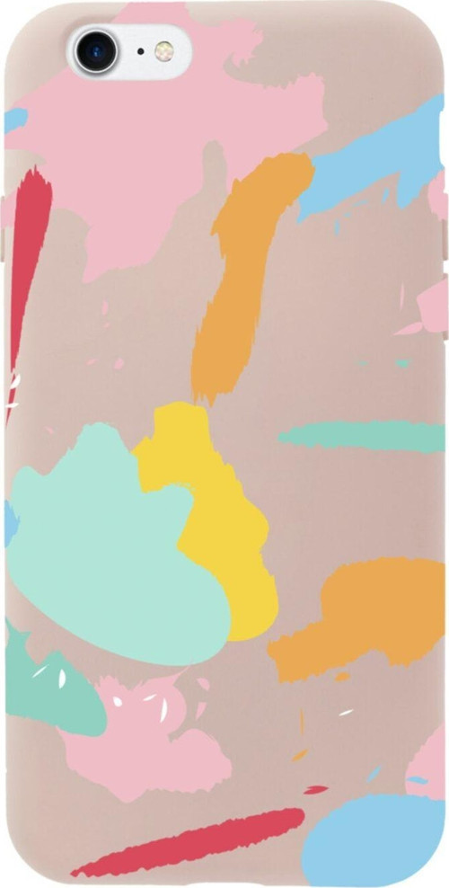 İphone 7 Brush Strokes Tasarımlı Pembe Telefon Kılıfı