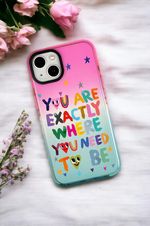 İphone 14 Uyumlu Need To Be Desenli Premium Rainbow Silikonlu Telefon Kılıfı