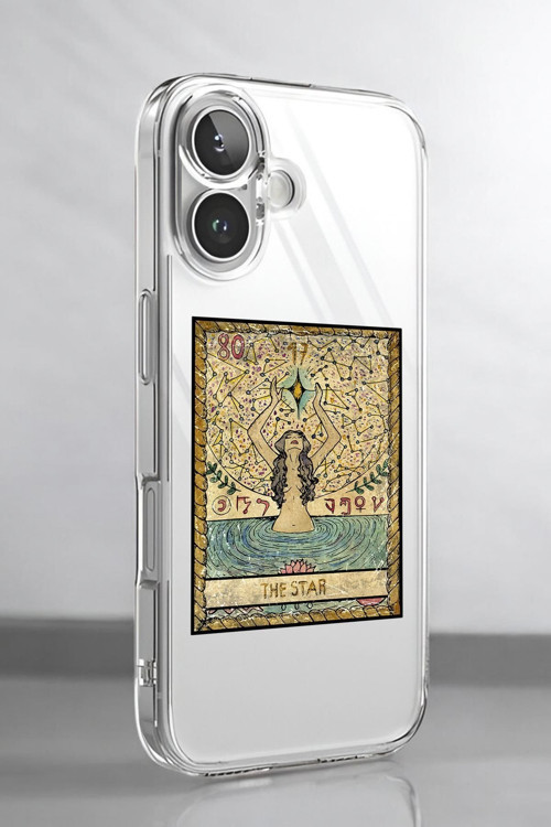 İphone 16 Uyumlu The Star Desenli Premium Silikonlu Şeffaf Telefon Kılıfı