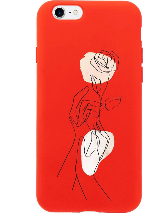 İphone 8 Hands Holding Roses Tasarımlı Kırmızı Telefon Kılıfı